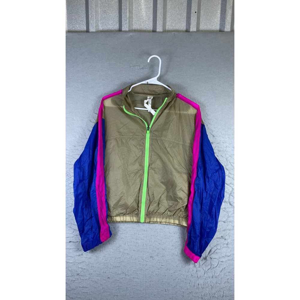 Fabletics Windbreaker Jacket Mens M Multi Color Excellent Colorblock Full Zip